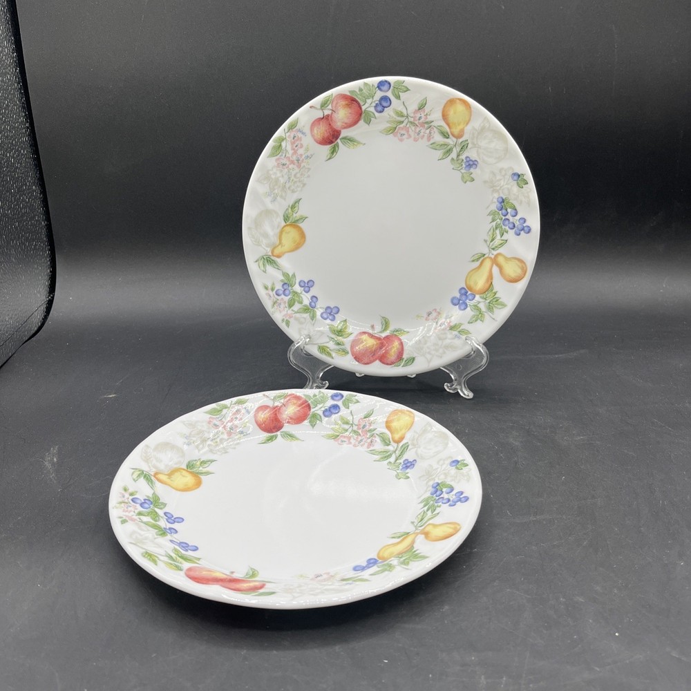 Corelle Corning CHUTNEY Swirl Fruit Pattern 7 1/4” Bread/Butter Plate- Set of 2
