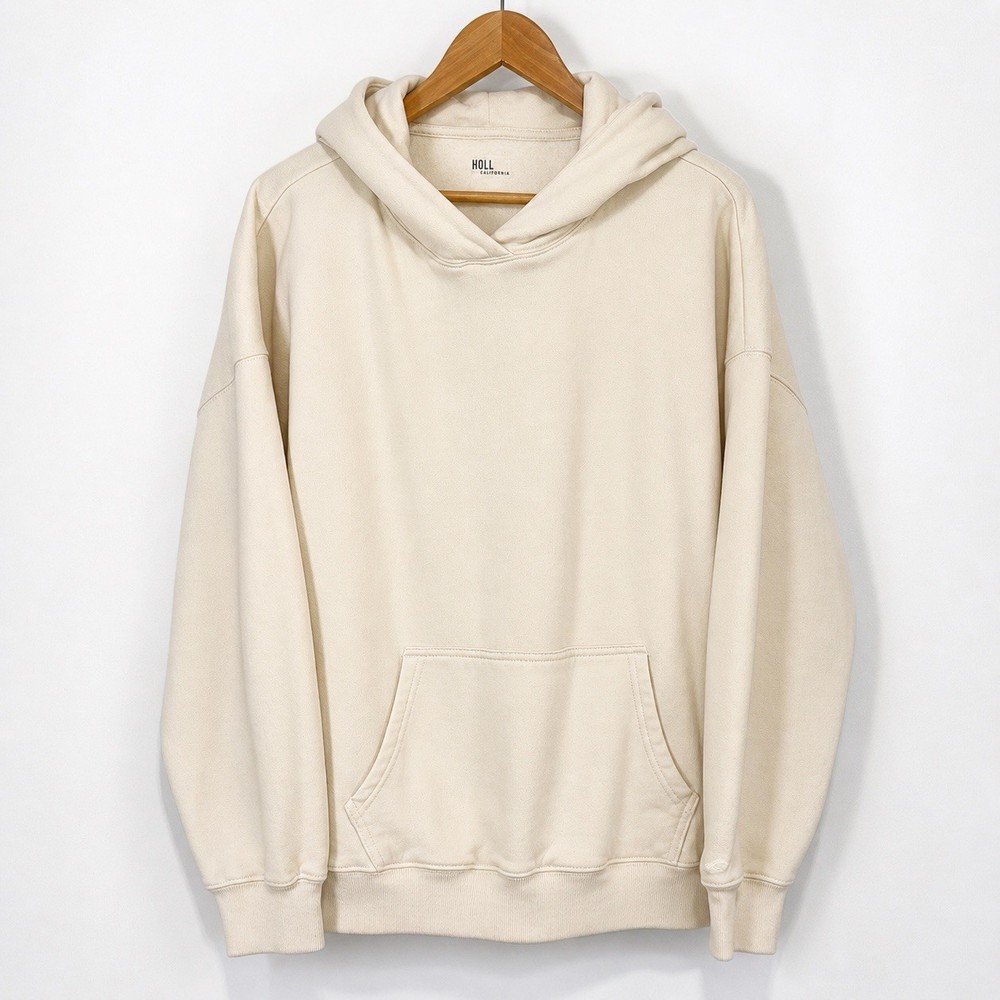 Hollister California Cream Oversized Pullover Hoodie Size Large