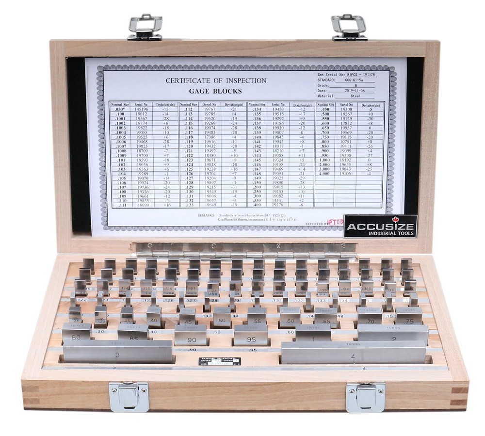 Accusize Industrial Tools Precision 81-Piece Steel Gauge Block Set Grade B Ac...-image