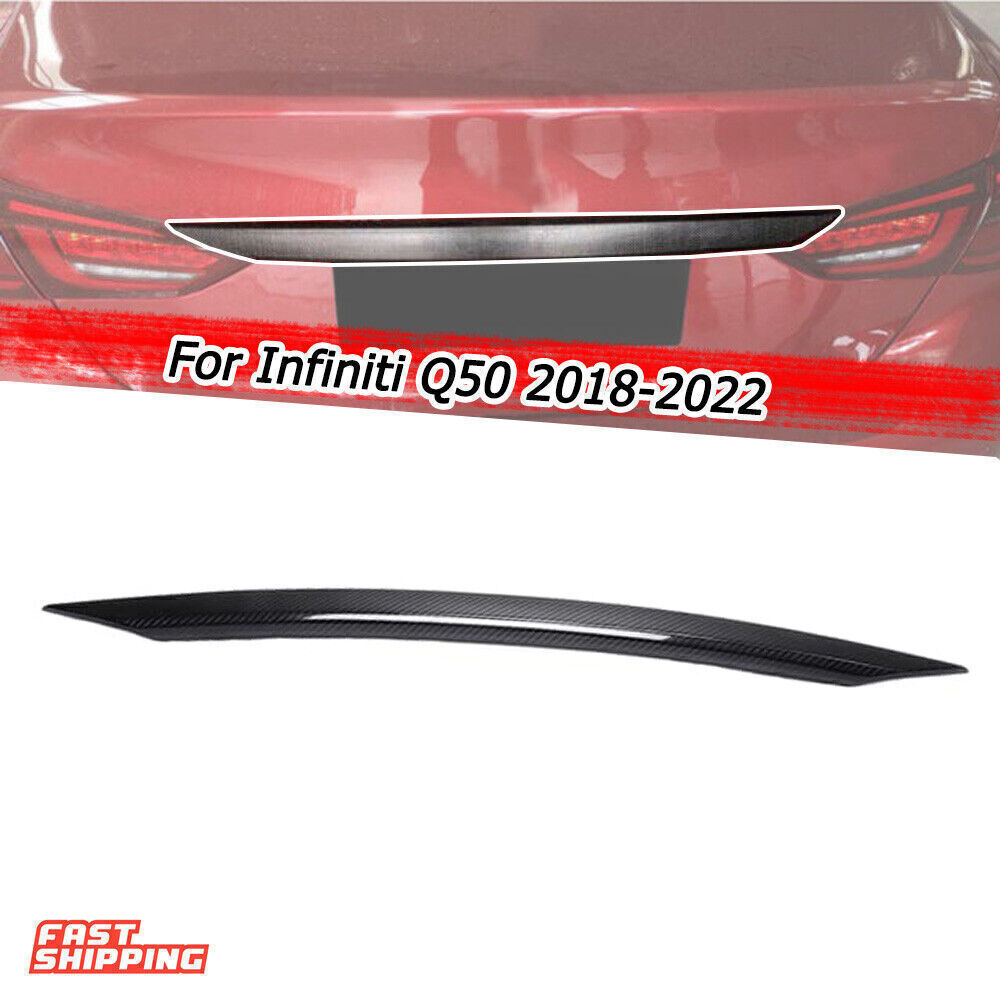 FOR 18-2022 INFINITI Q50 TRUNK LID PLATE TRIM CHROME-DELETE CARBON FIBER COVER