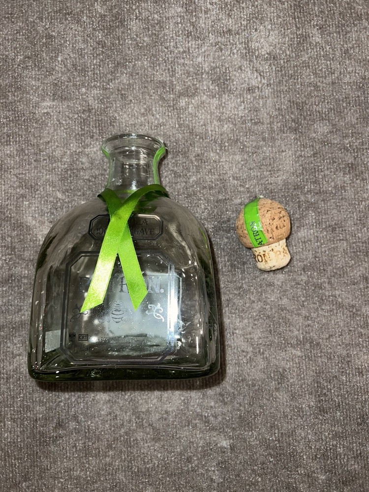 Patron Silver Tequila bottle 1.75L empty With Cork