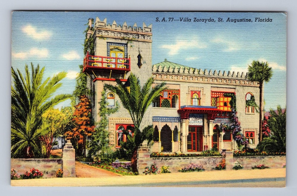 St Augustine FL-Florida Villa Zorayda Vintage Postcard