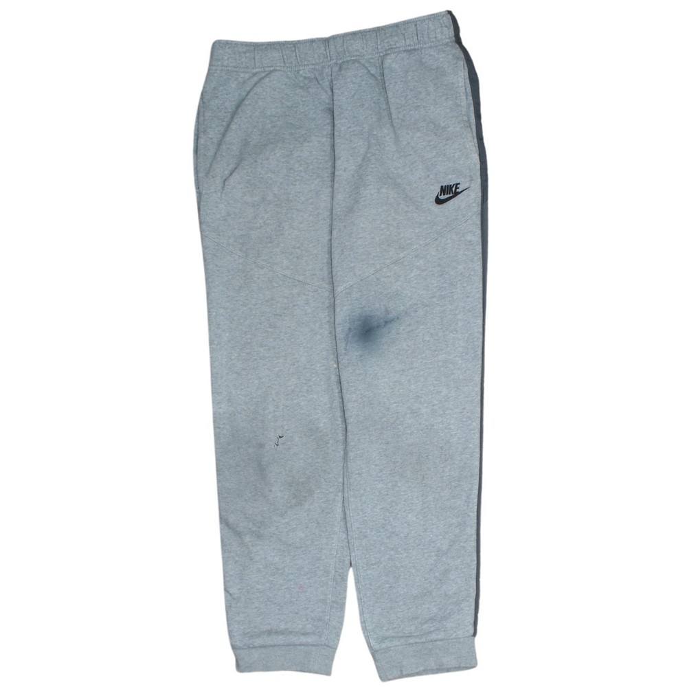 Nike Mens Joggers Grey Fleece Embroidered Swoosh Side Stripe Cuffed Sweat XL