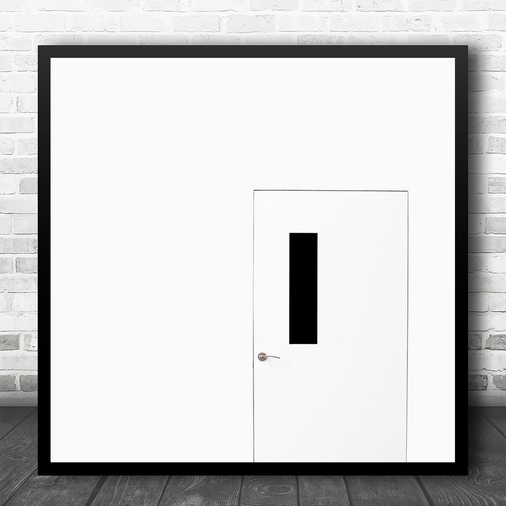 Abstract Door Graphic White High Key Simplicity Square Wall Art Print-image