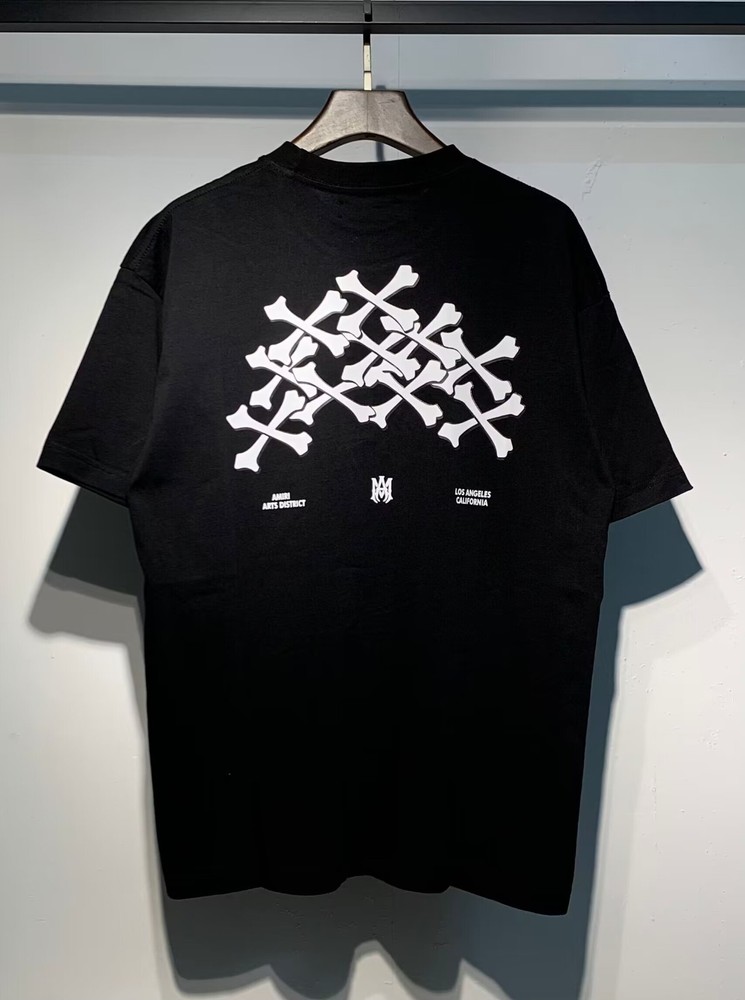 AMIRI Men's T-Shirt Black White Cotton Short Sleeve Size L
