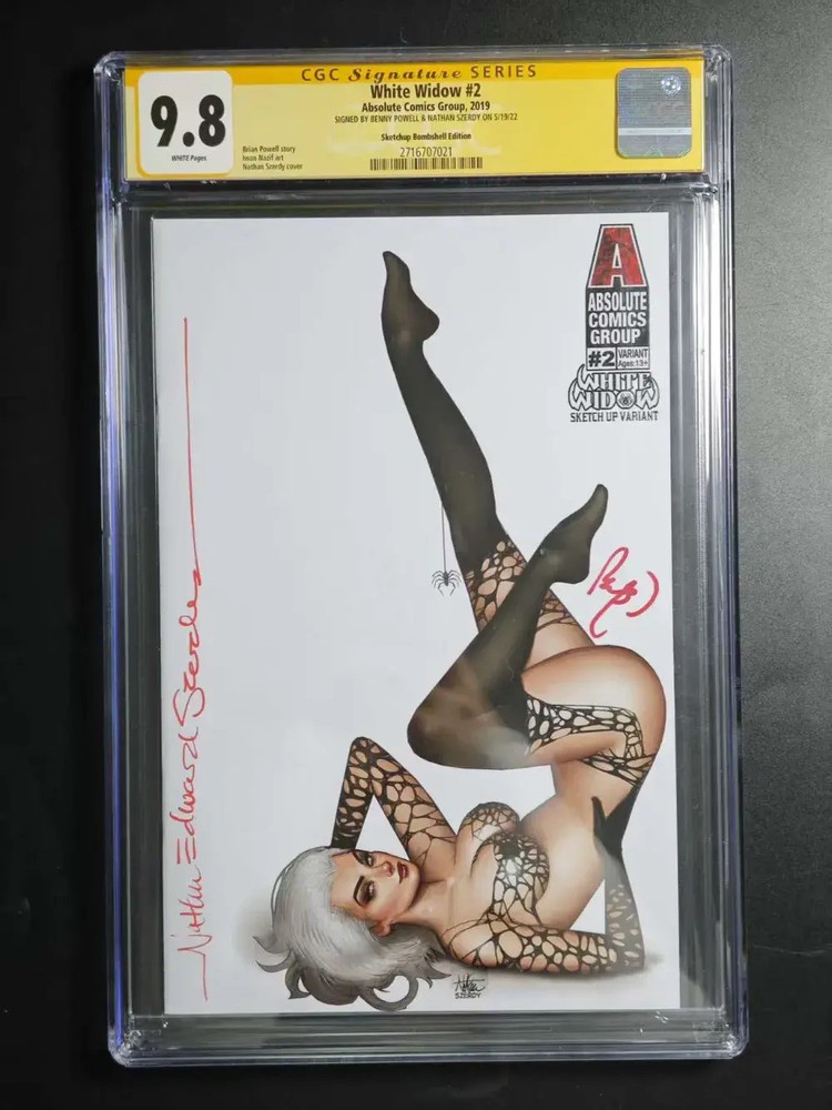 White Widow Sketchup Bombshell Edition Dual Signed by Powell Szerdy CGC 9.8 -WIZ