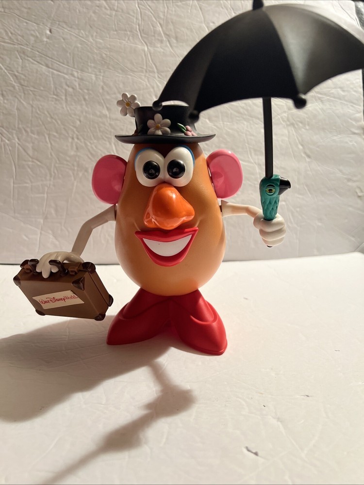Disney Parks Mr Potato Head Mary Poppins Hat Umbrella Suitcase Rare Collectible