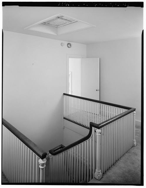 Photo:Second Floor Main Staircase Borrowed Light Window Ceiling 1900s