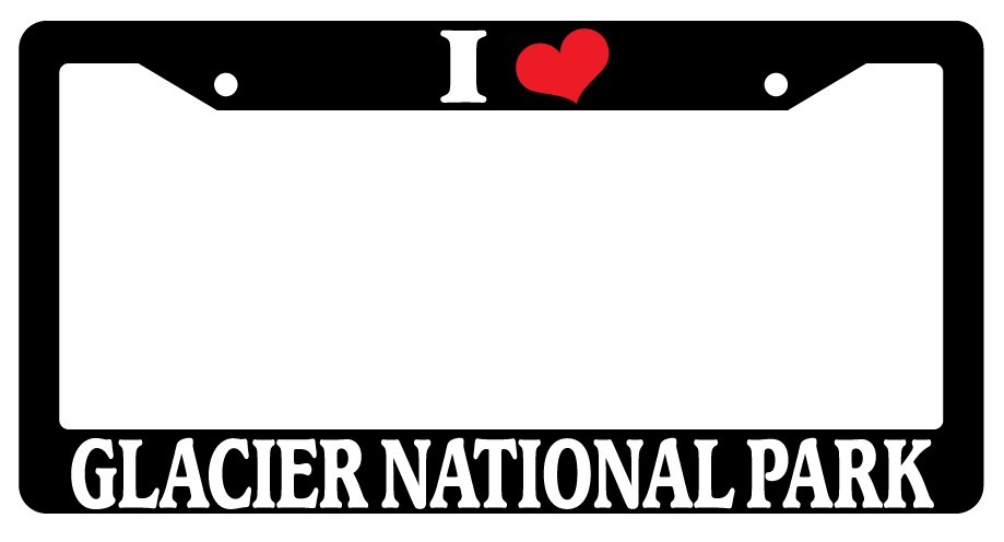 Black Heart Glacier National Park License Plate Frame Auto Accessory 1317