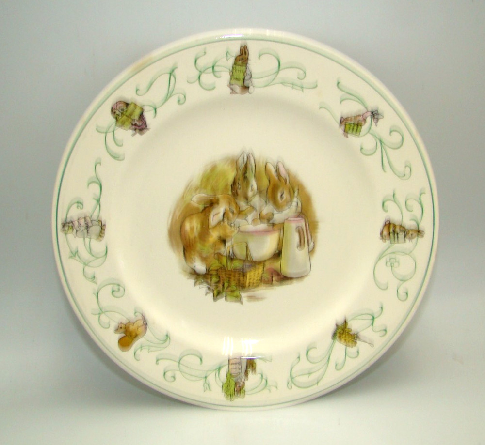 Vintage Wedgwood Peter Rabbit Green Trim Salad Plate
