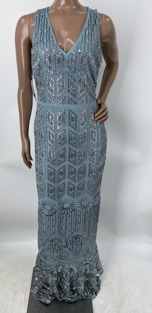 Marciano Womens Maxi Dress Honest Blue Size 6 Crystal Embellished Sleeveless