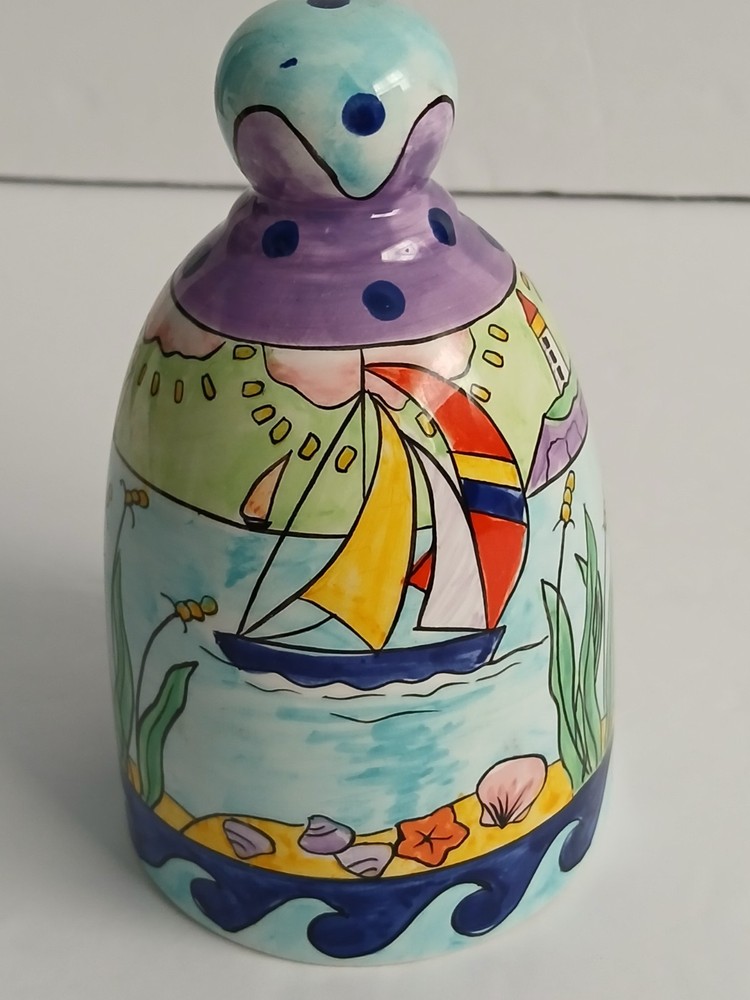 Bahamas Collector Series Ceramic Bell Colorful Water Scenery Hand Painted