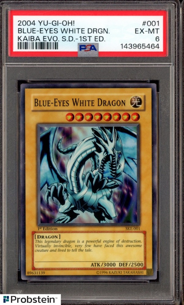 2004 YU-GI-OH 1ˢᵗ Edition Blue Eyes White Dragon Card #001 PSA 6 EX-MTPROBSTEIN is actively accepting consignments !!