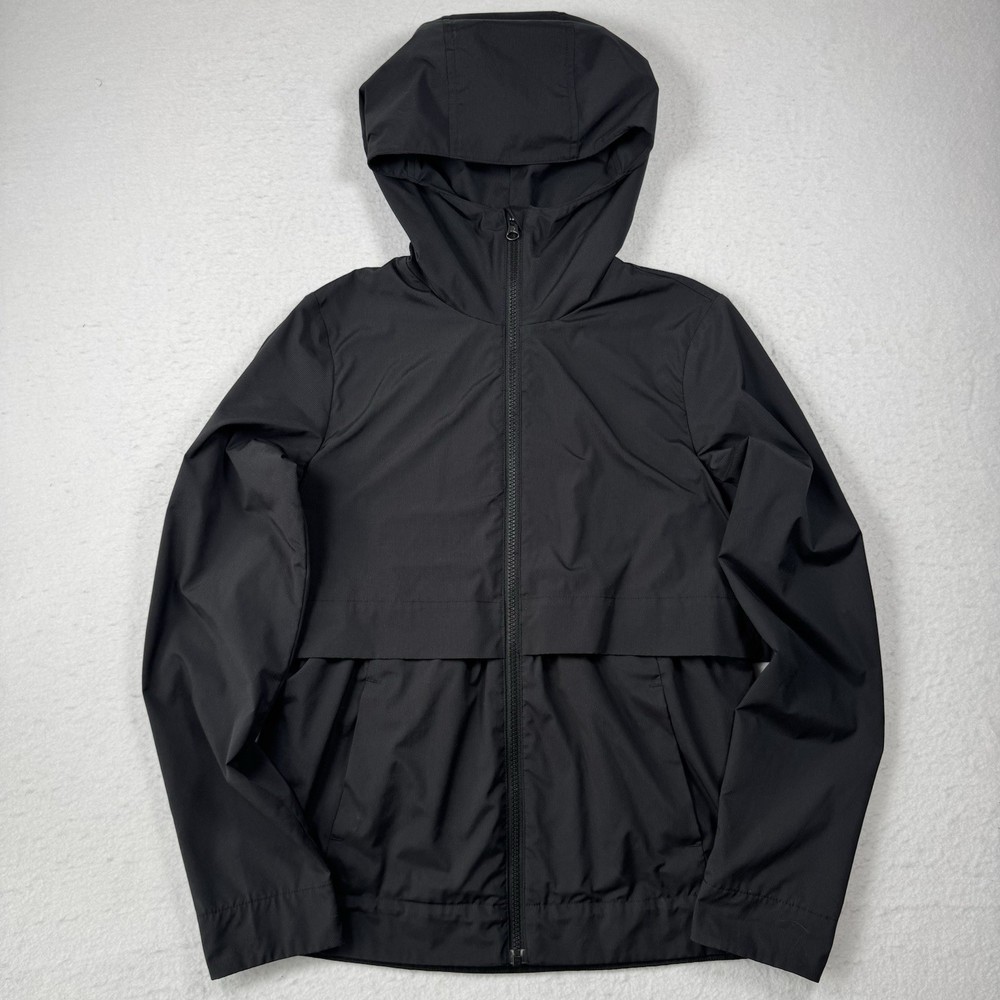 Lululemon Black Hooded Lightweight Rain Jacket Womens 4 Full Zip