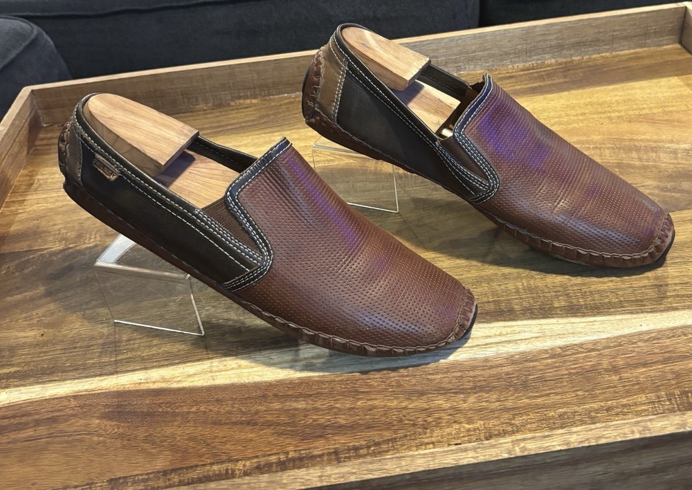 Pikolinos Men’s Slip On Loafers Brown Leather EU 45 US 11 Casual Shoes Pre-Owned