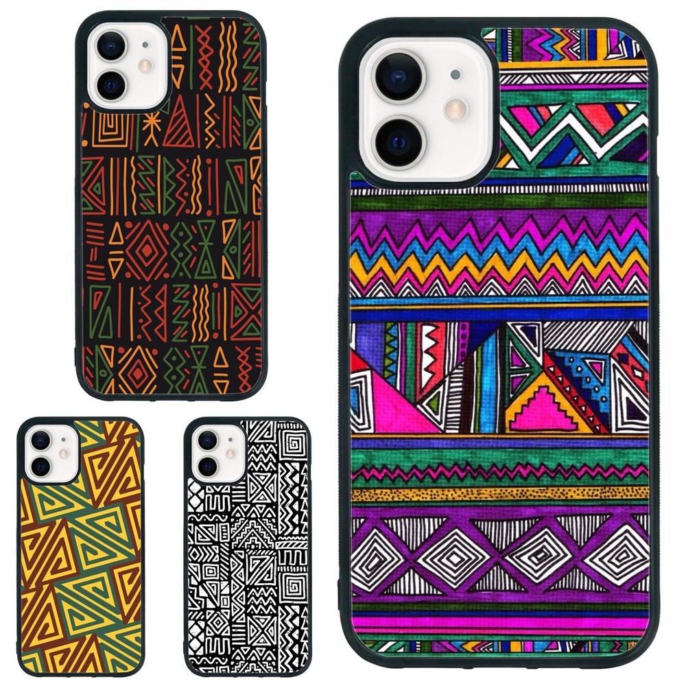 For iPhone XS XR 6 7 8 Plus SE 2nd 3rd Plastic Case Textures Print african Aztec