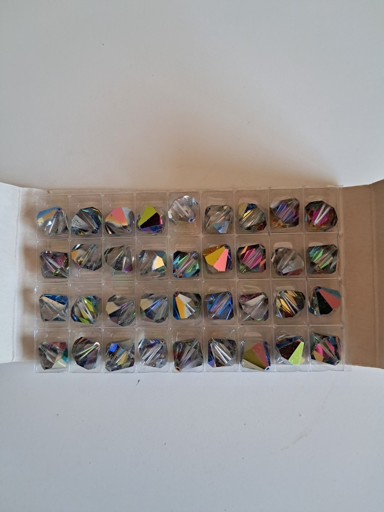 36 Swarovski 14mm Vitrail Medium Bicone Beads Factory Box #364