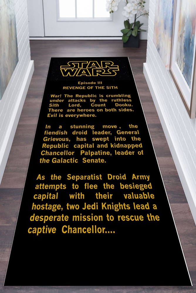 Star Wars Runner Rug, Star Wars Crawl Rug, Star Wars Area Rug, Star Wars Decor,