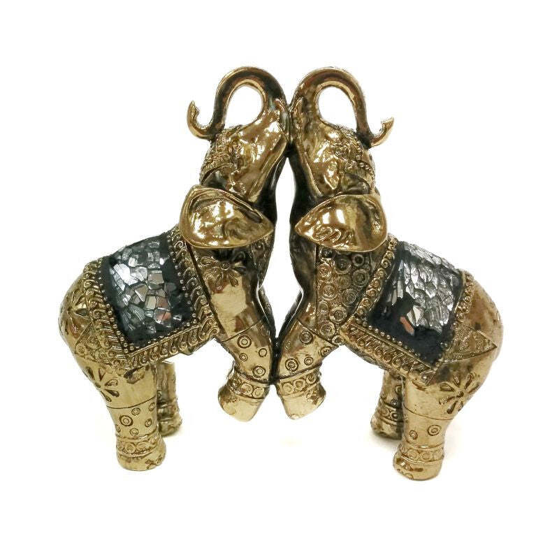 Realistic 2-Piece Elephant Figurine with Detachable Legs and Trunks