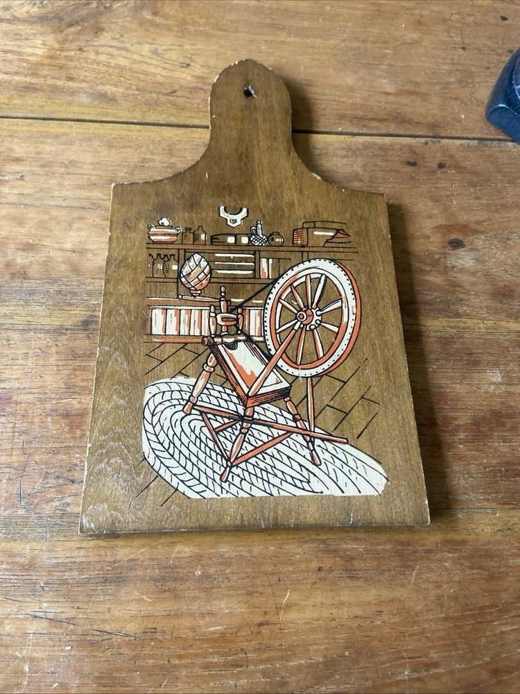 Vintage Enesco Wood Cutting Board Decorative Wall Hanging