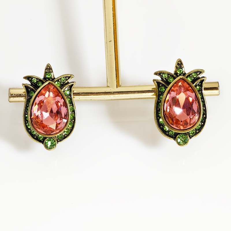 Heidi Daus Crystal Tulip Stud Earrings Retro Party Vacation Jewelry for Women