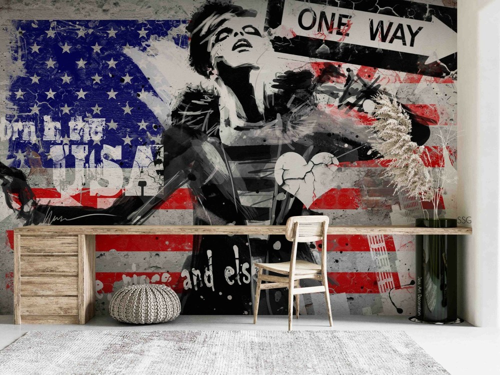 3D Abstract Artistic Graffiti Self-adhesive Removable Wallpaper Murals Wall 128-image