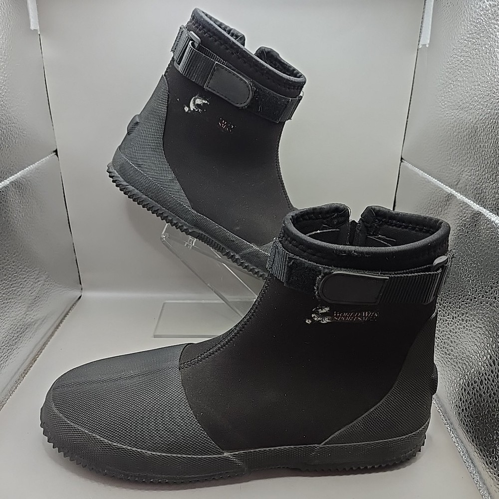 Men's World Wide Sportsman Black Slip-On Flats Boots Size 12 WW29039BLK