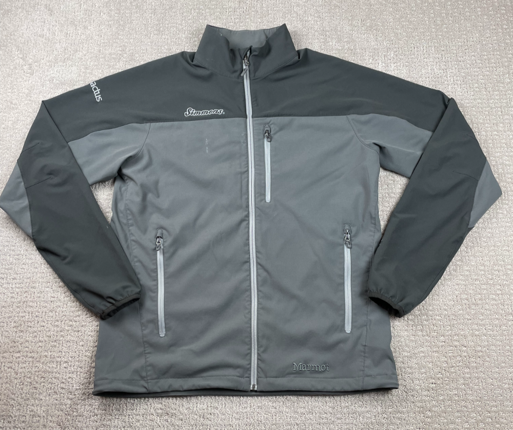 Marmot Jacket Mens Large Tempo Gray Softshell Full Zip Hiking Outdoors Stretch