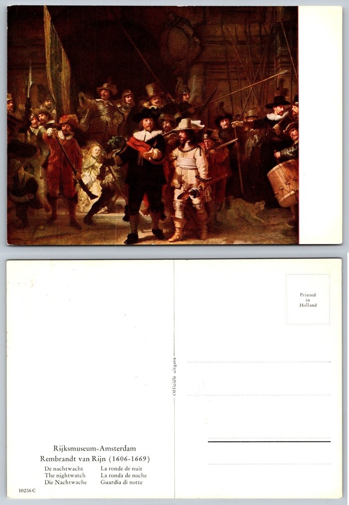Rembrandt The Night Watch Rijksmuseum Amsterdam Art Postcard Holland