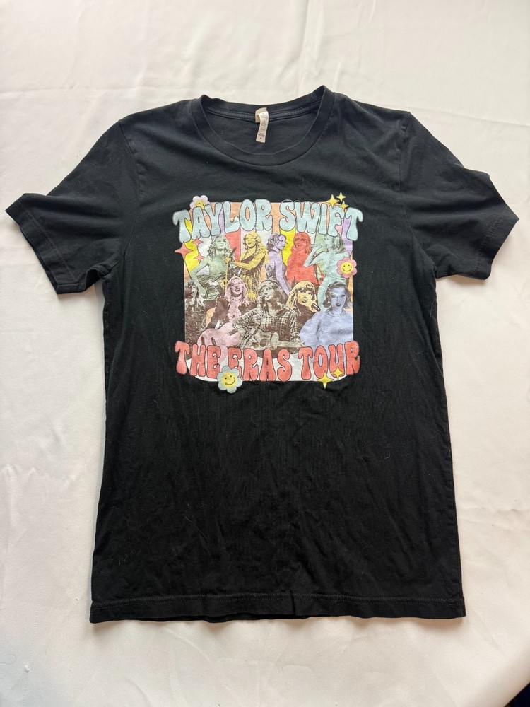 Taylor Swift The Eras Tour Black Concert T-Shirt Womens Size Medium Black