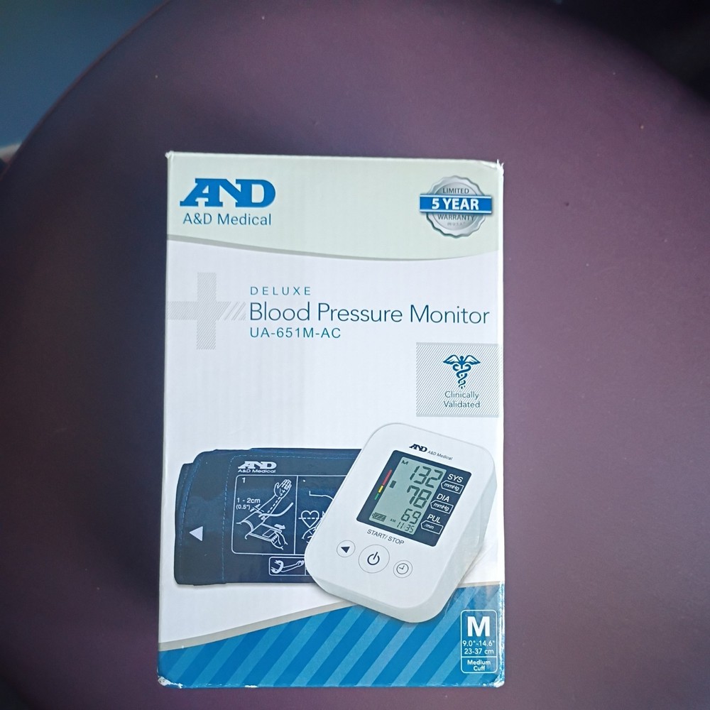 A&D Medical Life Source UA-651W-AC Deluxe Blood Pressure Monitor AccuFit Plus