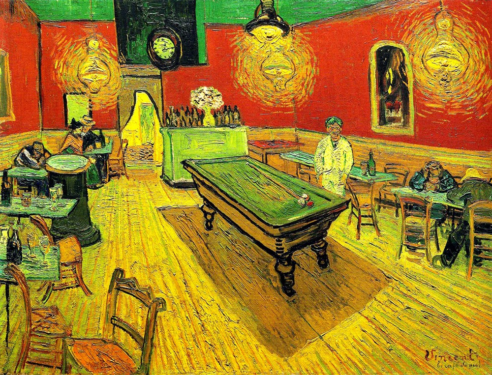 Vincent Van Gogh Framed Canvas Art Night Cafe Red 18x12 Inch
