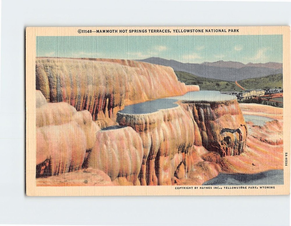 Postcard Mammoth Hot Springs Terraces Yellowstone National Park Wyoming USA