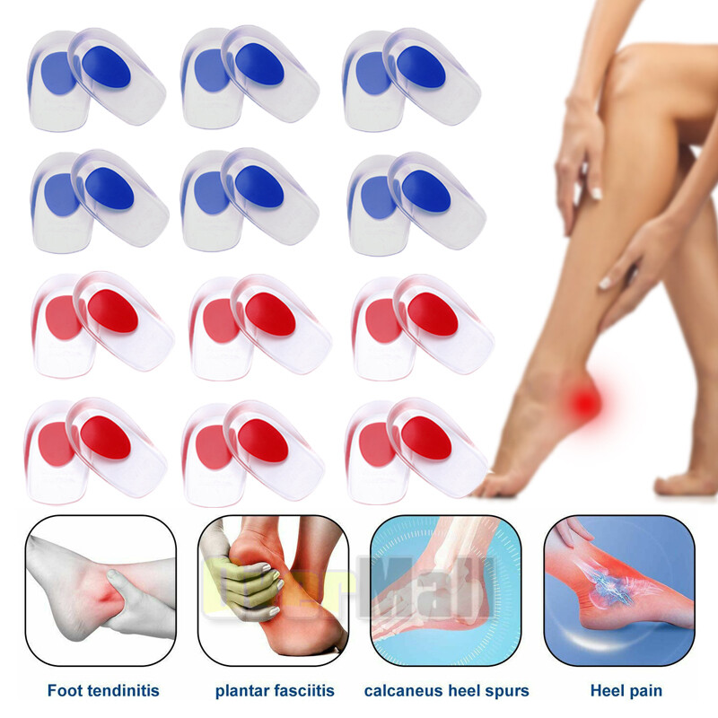 Silicone Gel Heel Cups Heel Lifts Support Pads for Men Women, 6 Pairs 3 Pairs