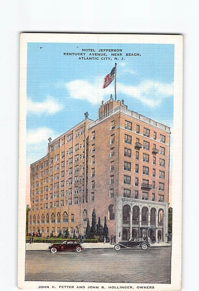 Postcard Hotel Jefferson Kentucky Avenue Atlantic City New Jersey USA