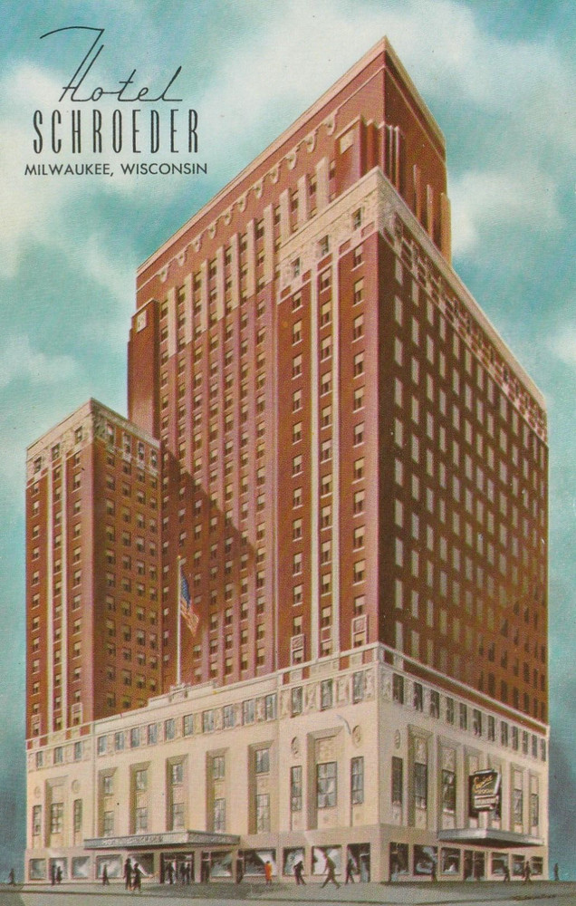 Milwaukee WI-Wisconsin, Hotel Schroeder, Souvenir, Vintage Chrome Postcard