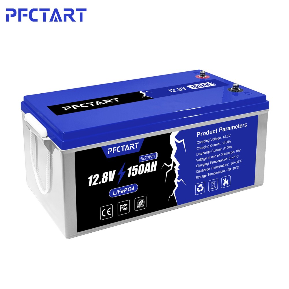 12V 150Ah LiFePO4 Lithium Battery with 4500+ Cycles for RV Marine Trolling Motor