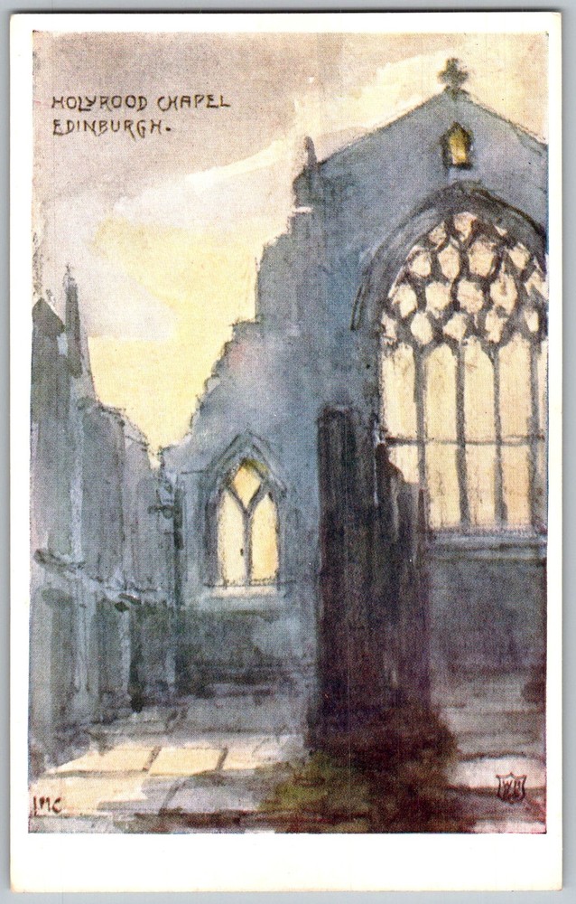 Antique Postcard Holyrood Chapel Ruins Edinburgh, Scotland 1910s