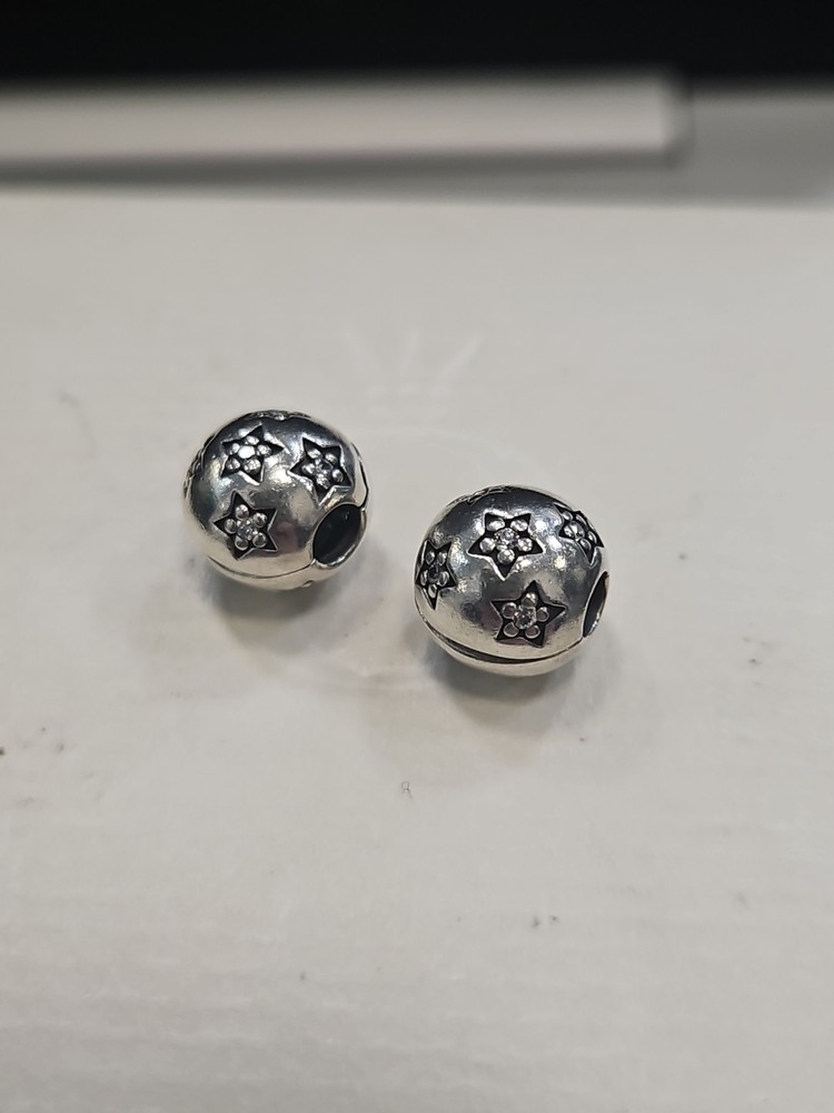 PANDORA 791058CZ Starry Night Silver Bracelet Charm Clip 925 Ale Discontinued