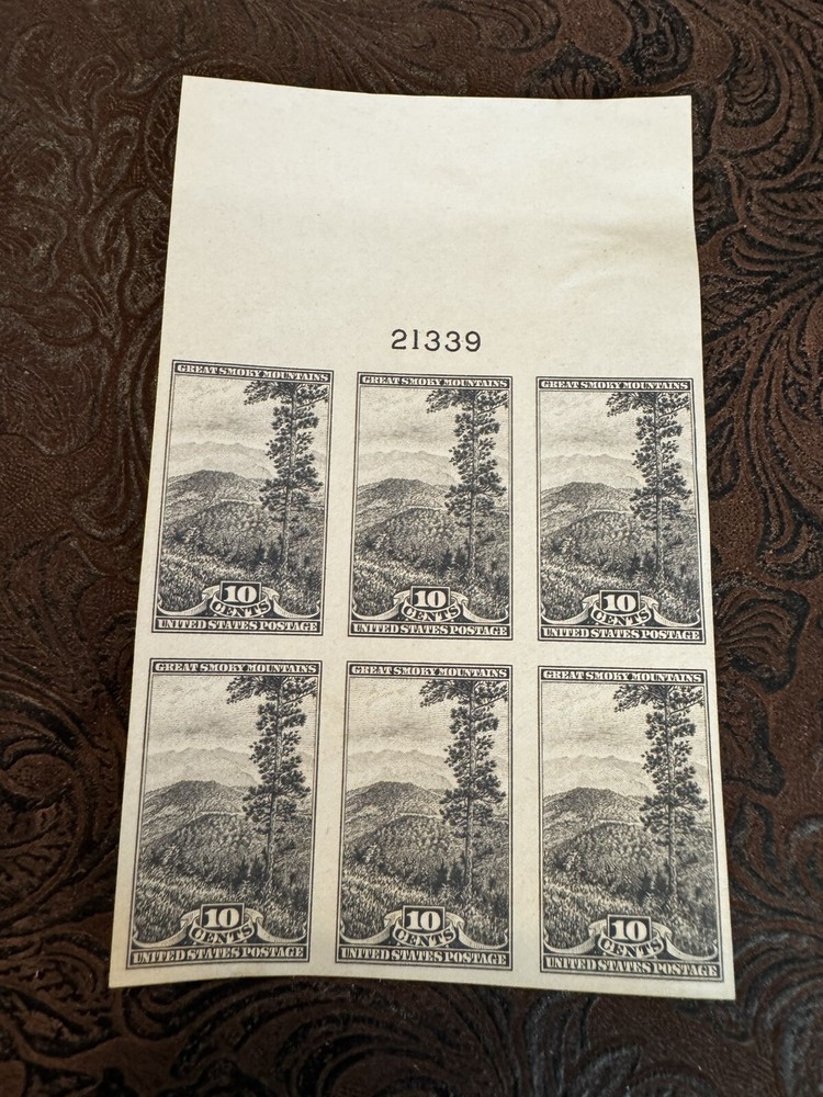 Vintage Plate Blocks No 765 Unused Not Perforated Collectible Stamps