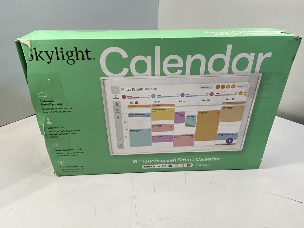 Skylight Calendar 15 Inch Touchscreen Smart Calendar and Chore Chart -White