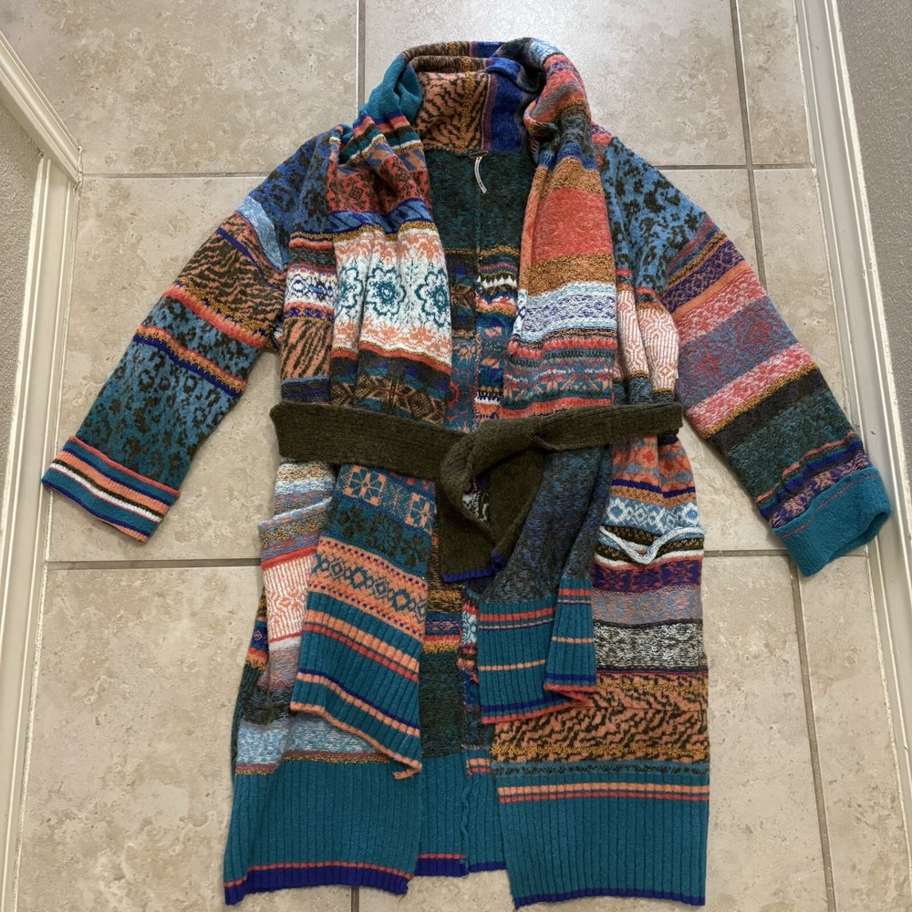 Free People Fantasia Fairisle Cardigan Cardi Sweater Size Xs / Small