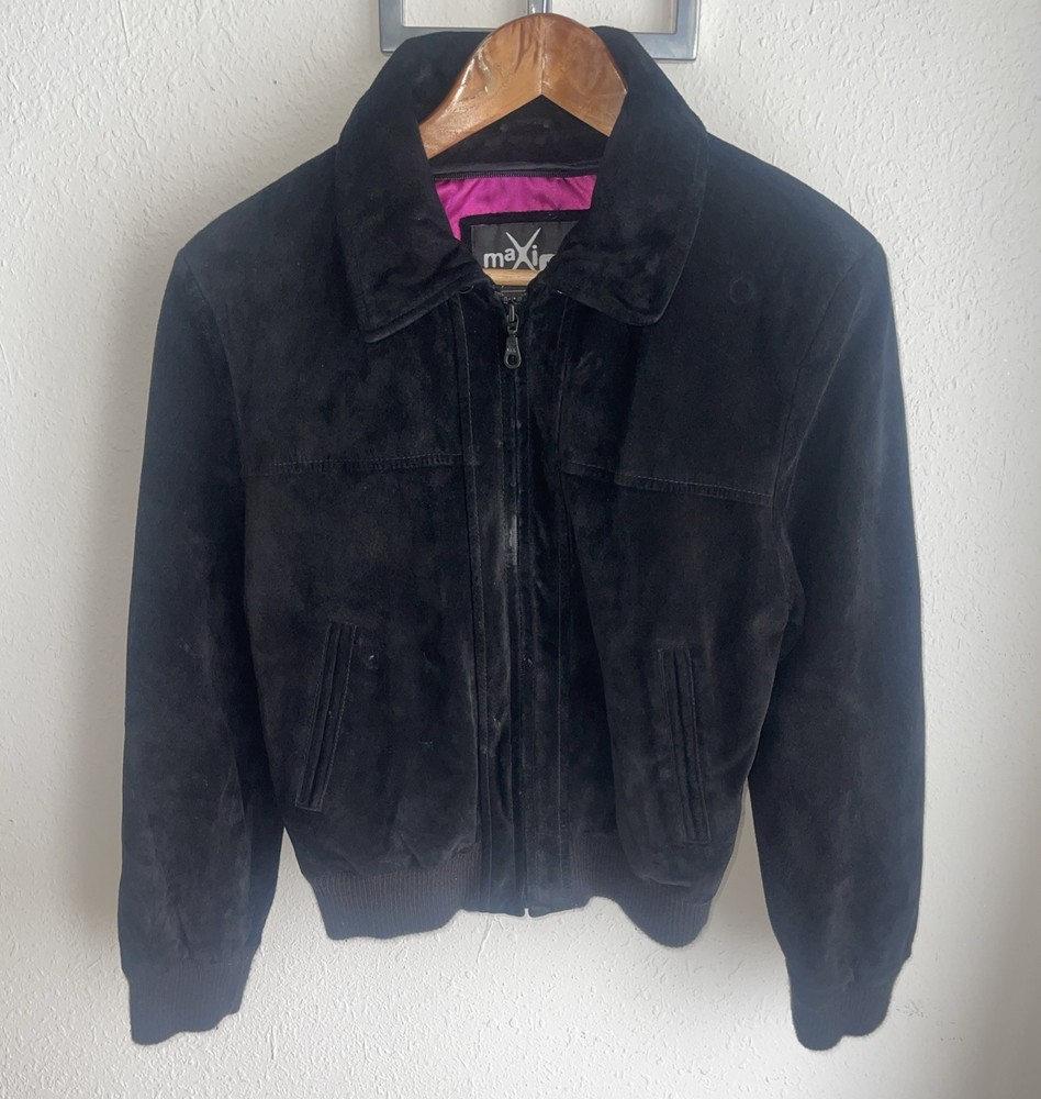 Vtg Wilson Máxima Suede Leather Bomber Jacket Women’s
