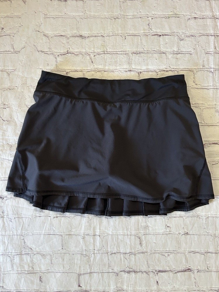 Lululemon Women’s Pace Setter Tennis Pickleball Ruffle Skort Skirt Black 8 Med