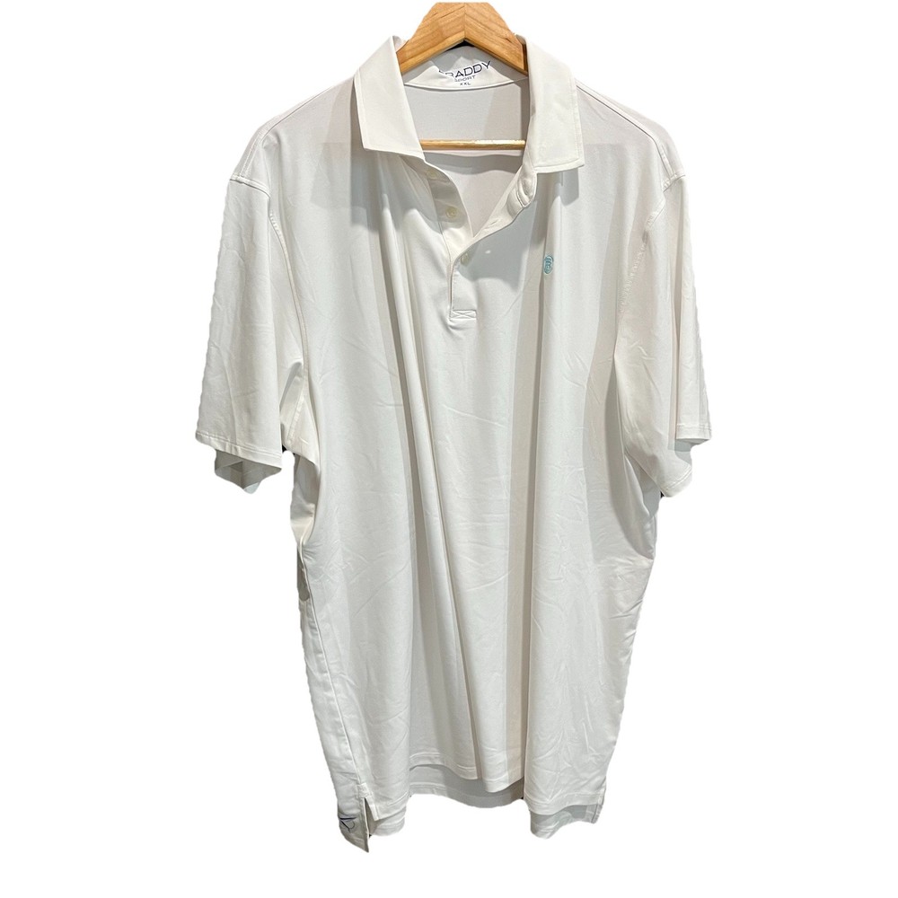 B.Draddy Sport White w/ Blue Logo Men's Golf Polo T-Shirt Size XXL