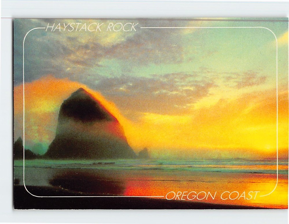 Postcard Haystack Rock Oregon Coast USA