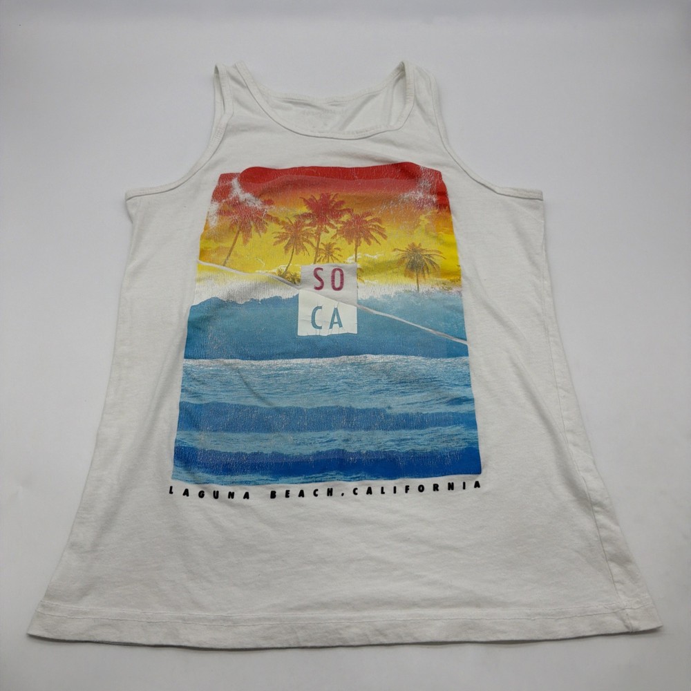 Aero Postale Tank Top Men S White Graphic Print Logo 100% Cotton.#46541