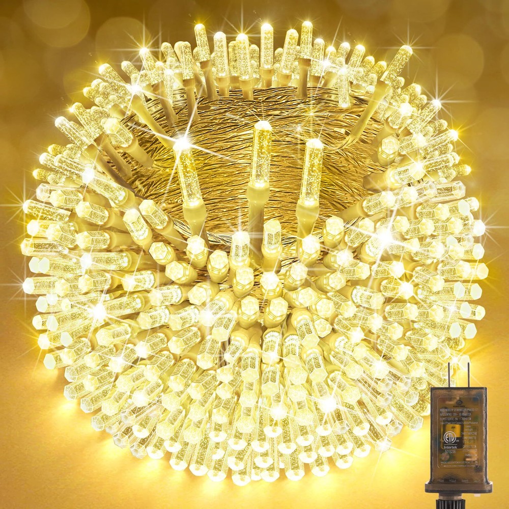 KNONEW 315FT 800 LED Christmas Lights Outdoor String Lights with Timer and 8 ...