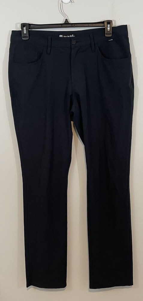 Travis Mathew Golf Pants Mens 34x32 black Performance Chino Office right on time