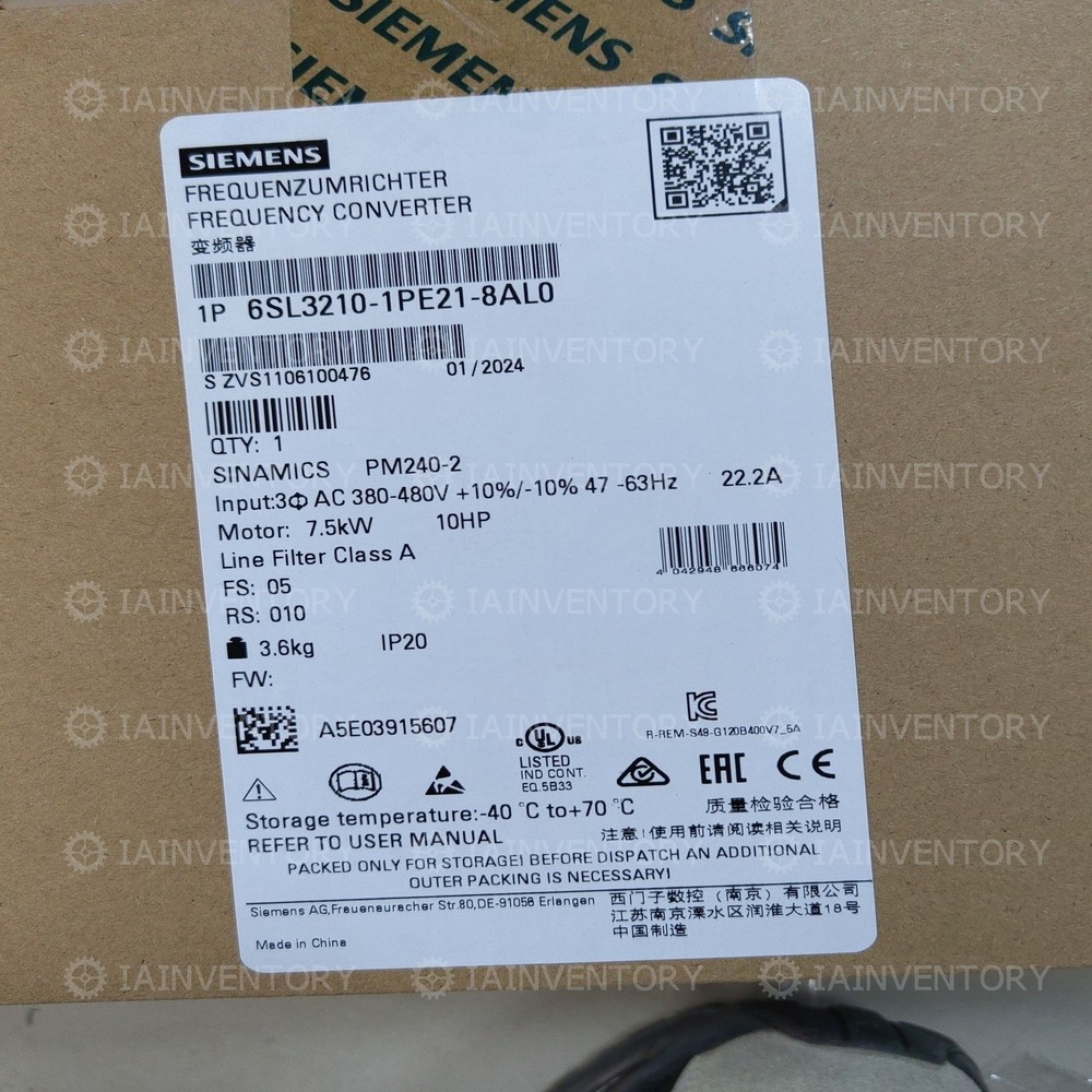 1PC NEW Siemens 6SL3210-1PE21-8AL0 Fast Shipping And Warranty Included